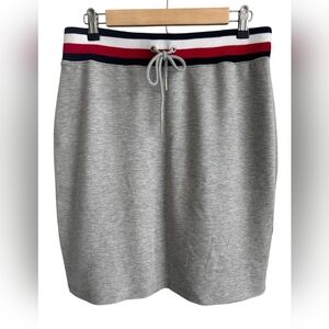 Tommy Hilfiger Gray Pencil Skirt with Red White and Blue Striped Waist Size M